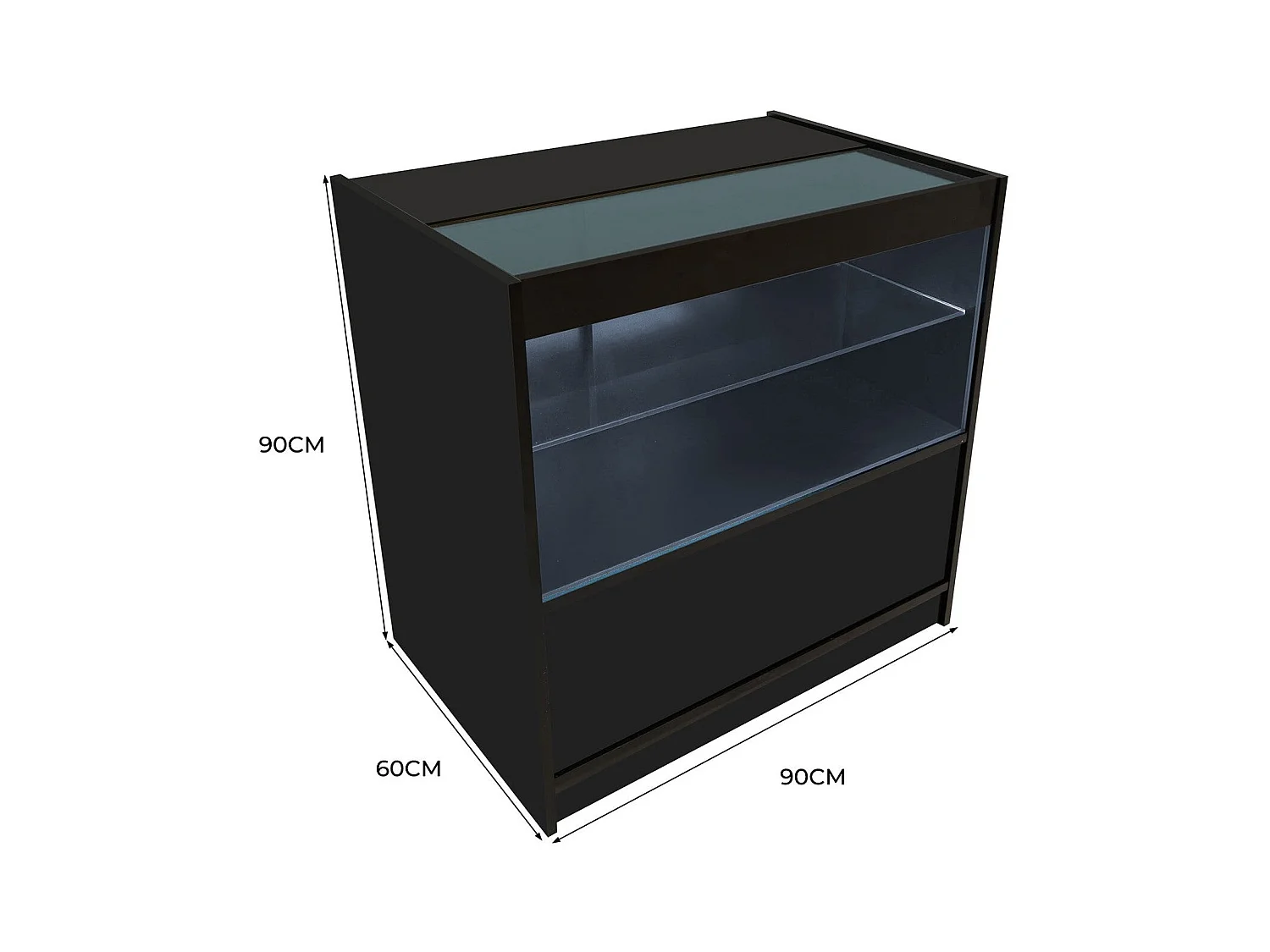 C900 LED-Ladentheke – Schwarz