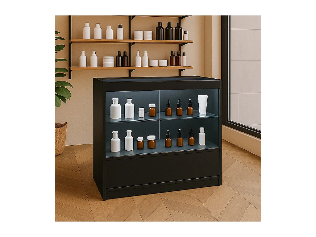 C900 LED-Ladentheke – Schwarz