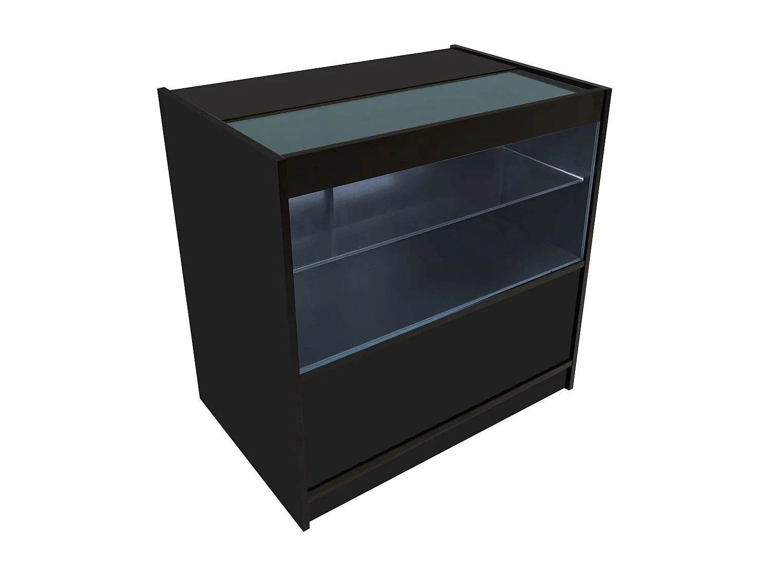 Comptoir de Vente en Noir LED Intégrés C900 Portes Coulissantes [2 Clés INCLUS]