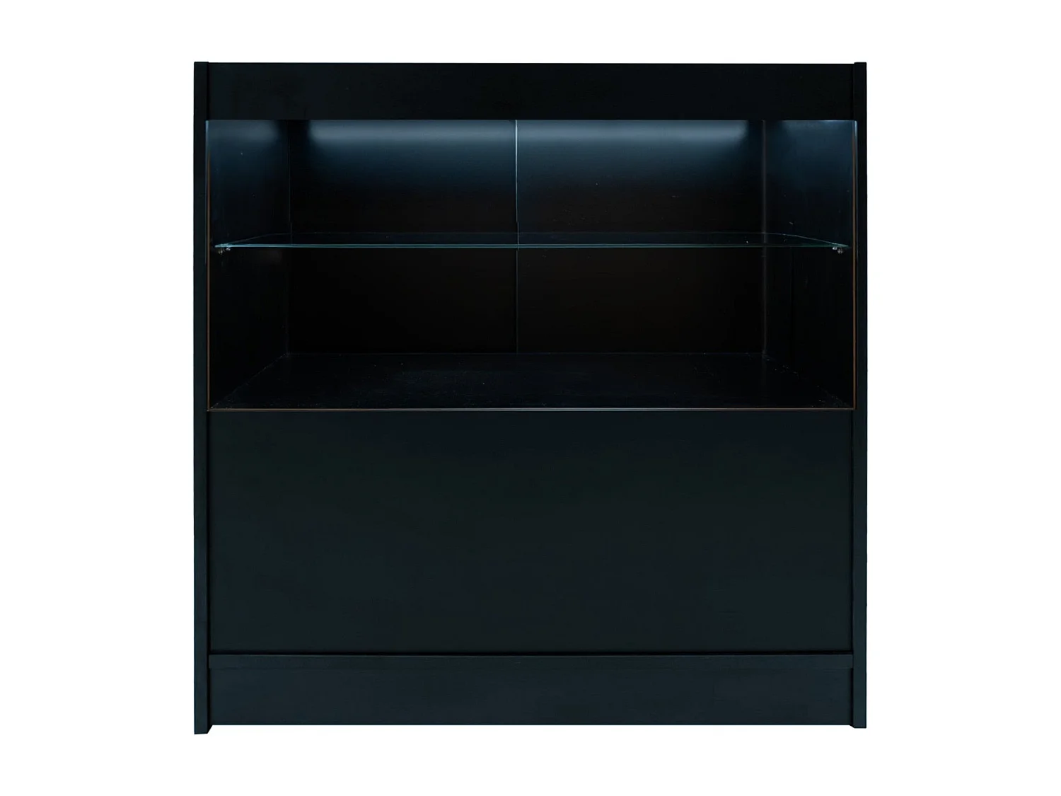 Comptoir de Vente en Noir LED Intégrés C900 Portes Coulissantes [2 Clés INCLUS]