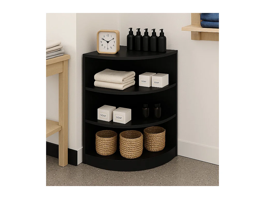 LM60 Ladentheke für Ecken – Schwarz