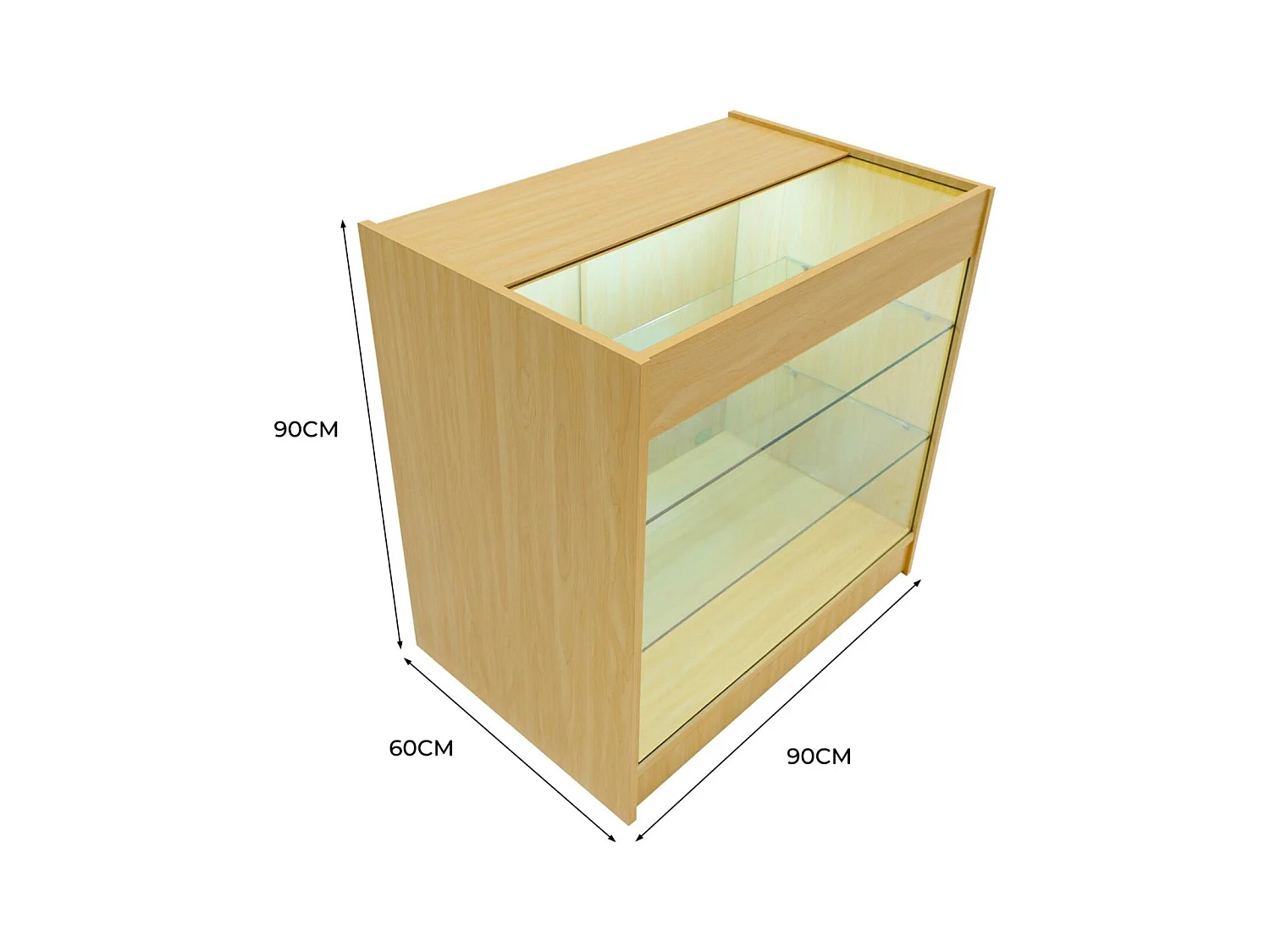 Comptoir de Vente en Érable LED Intégrés K900 Portes Coulissantes [2 Clés INCLUS]