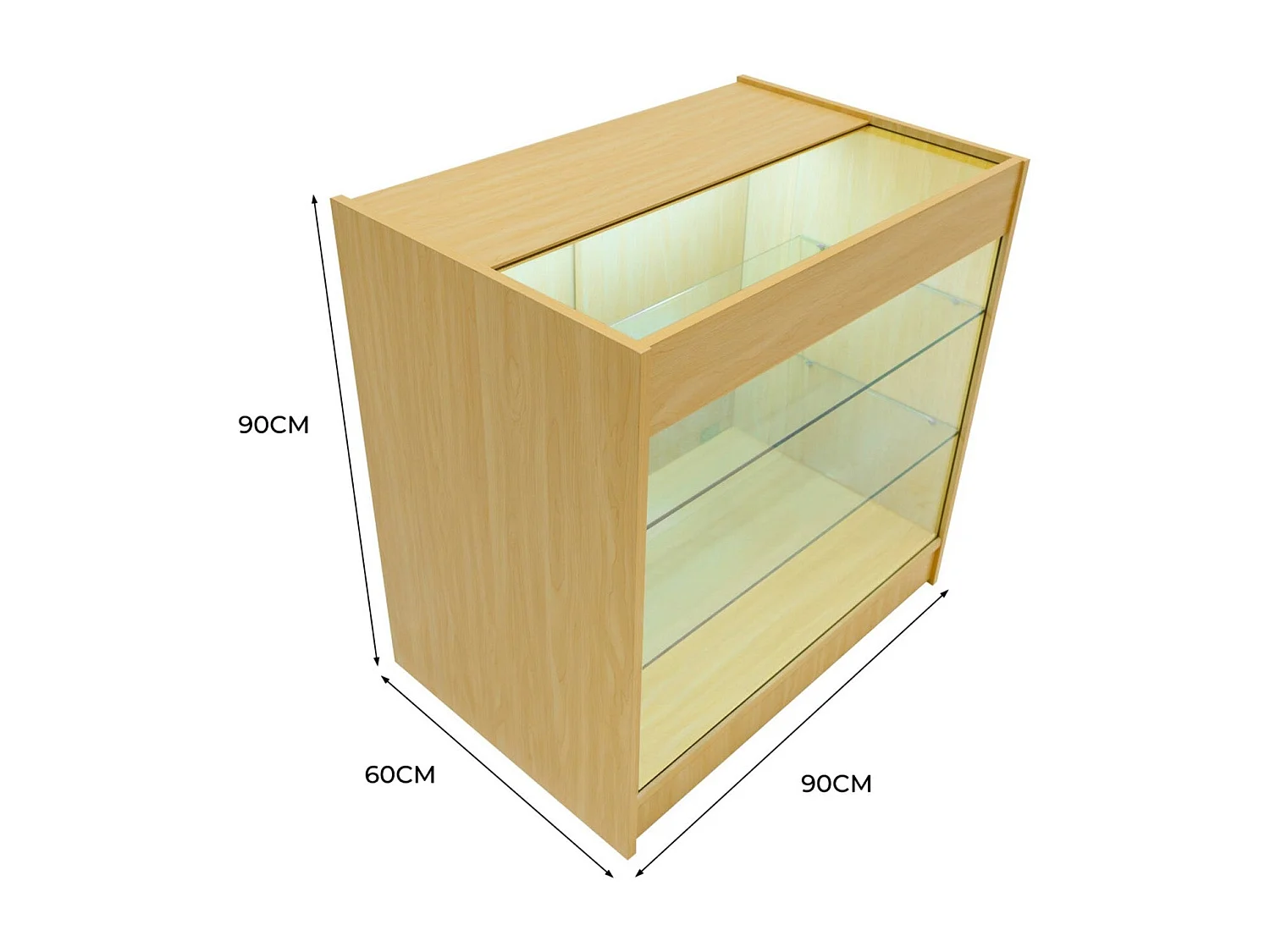 Comptoir de Vente en Érable LED Intégrés K900 Portes Coulissantes [2 Clés INCLUS]