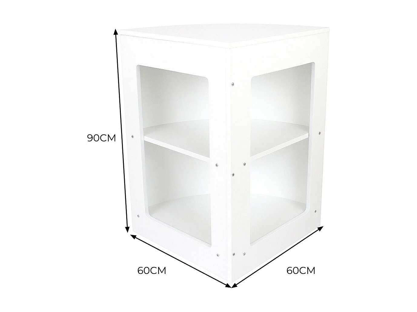 Comptoir de Vente Unité de Coin en MDF Blanc CM60 Meuble de Rangement Commerce