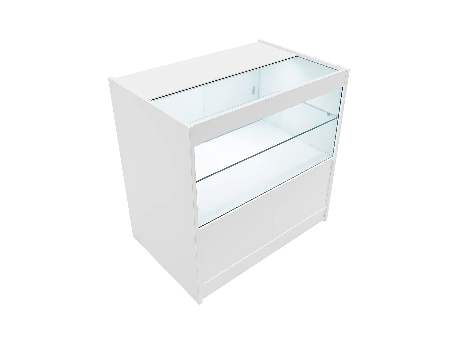 Comptoir de Vente en Blanc LED Intégrés C900 Portes Coulissantes [2 Clés INCLUS]