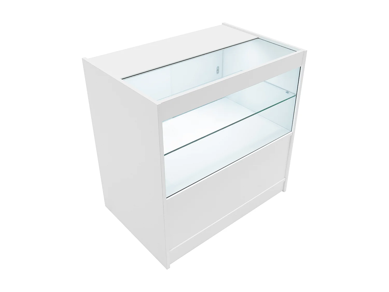 Comptoir de Vente en Blanc LED Intégrés C900 Portes Coulissantes [2 Clés INCLUS]