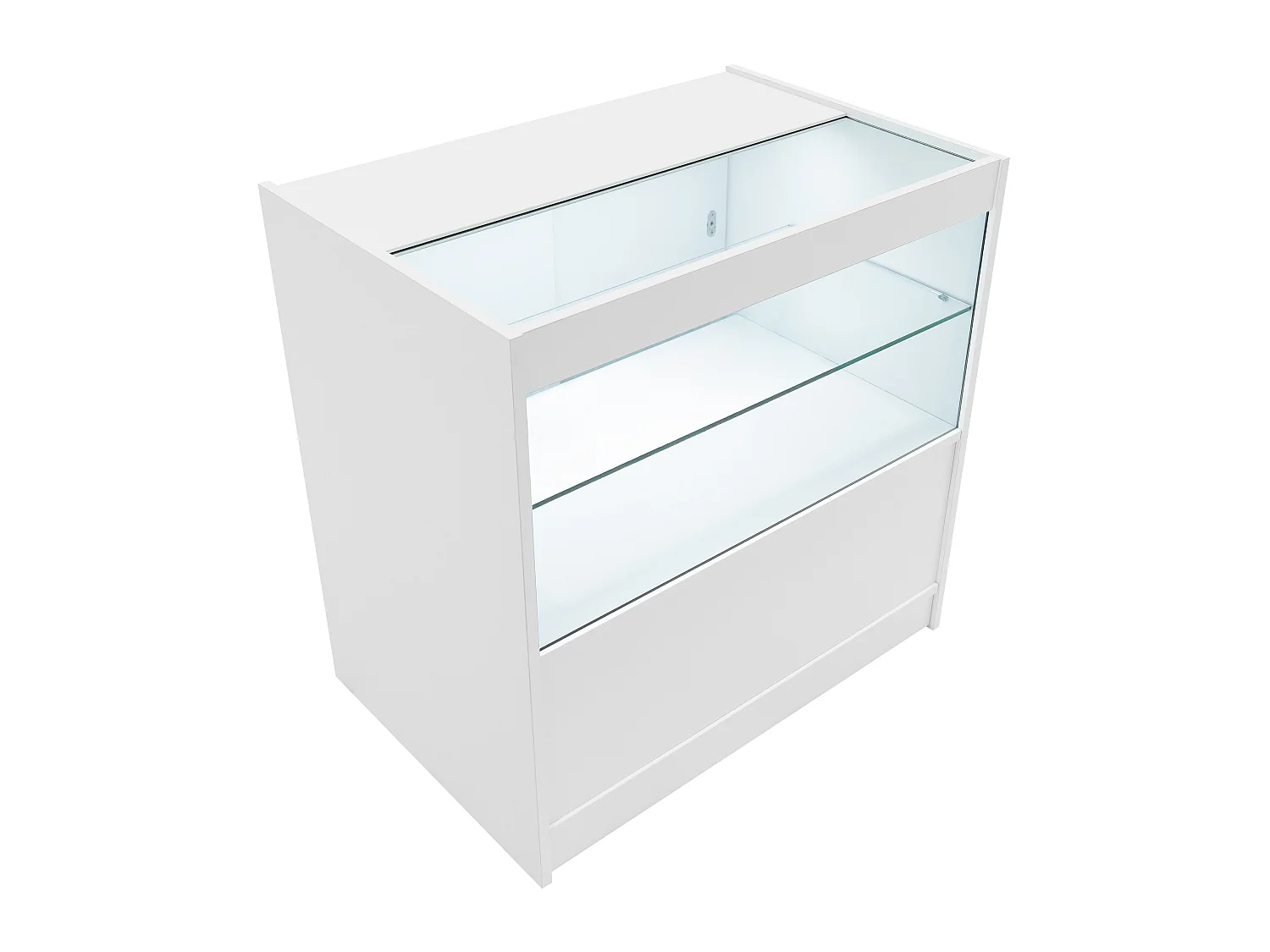 Comptoir de Vente en Blanc LED Intégrés C900 Portes Coulissantes [2 Clés INCLUS]