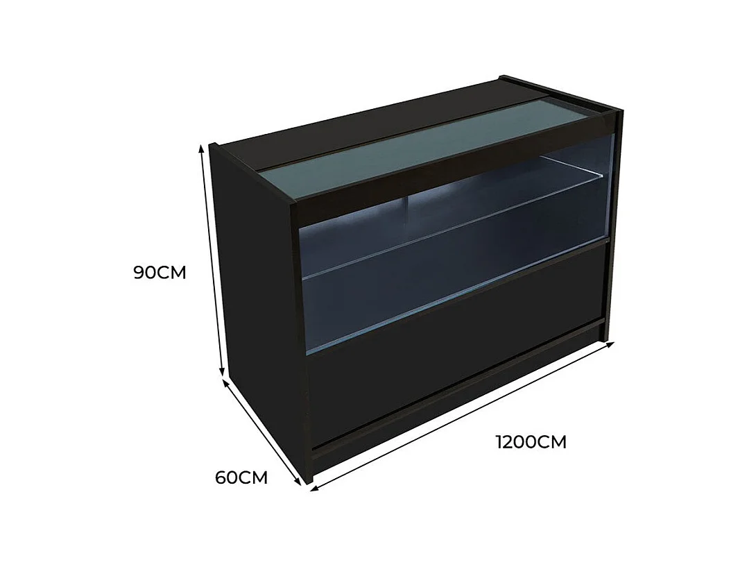 C1200 LED-Ladentheke – Schwarz