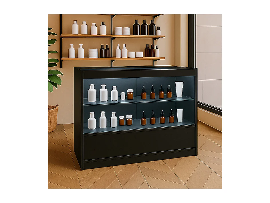 C1200 LED-Ladentheke – Schwarz