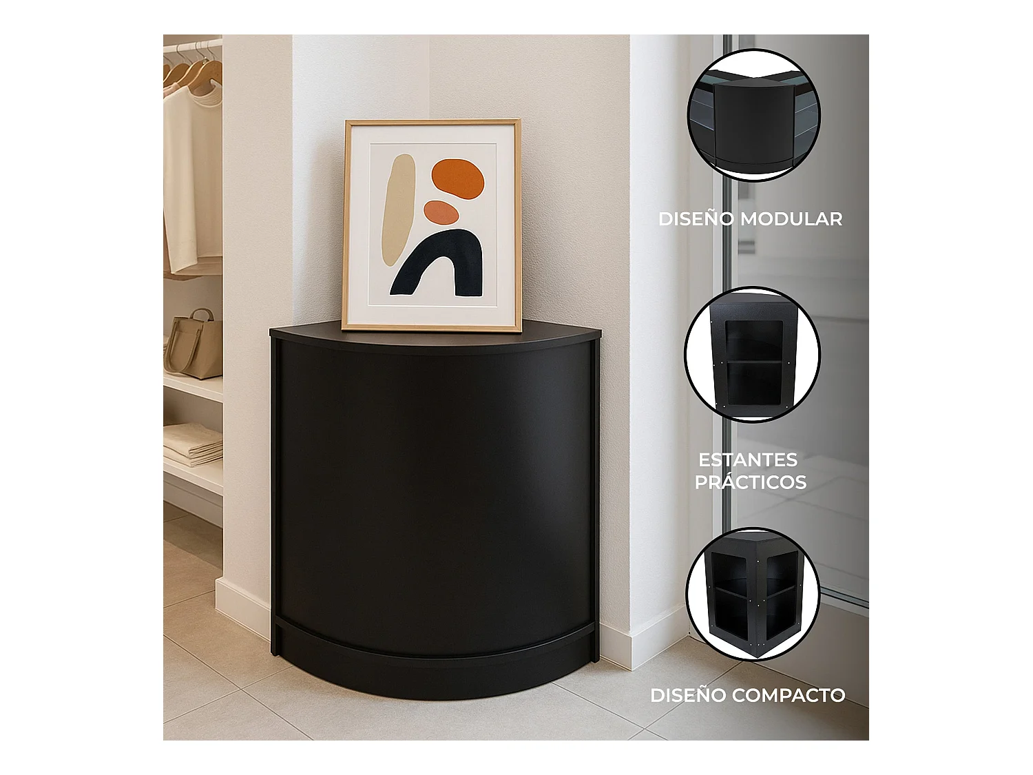 Lada narożna sklepowa CM60 - czarna