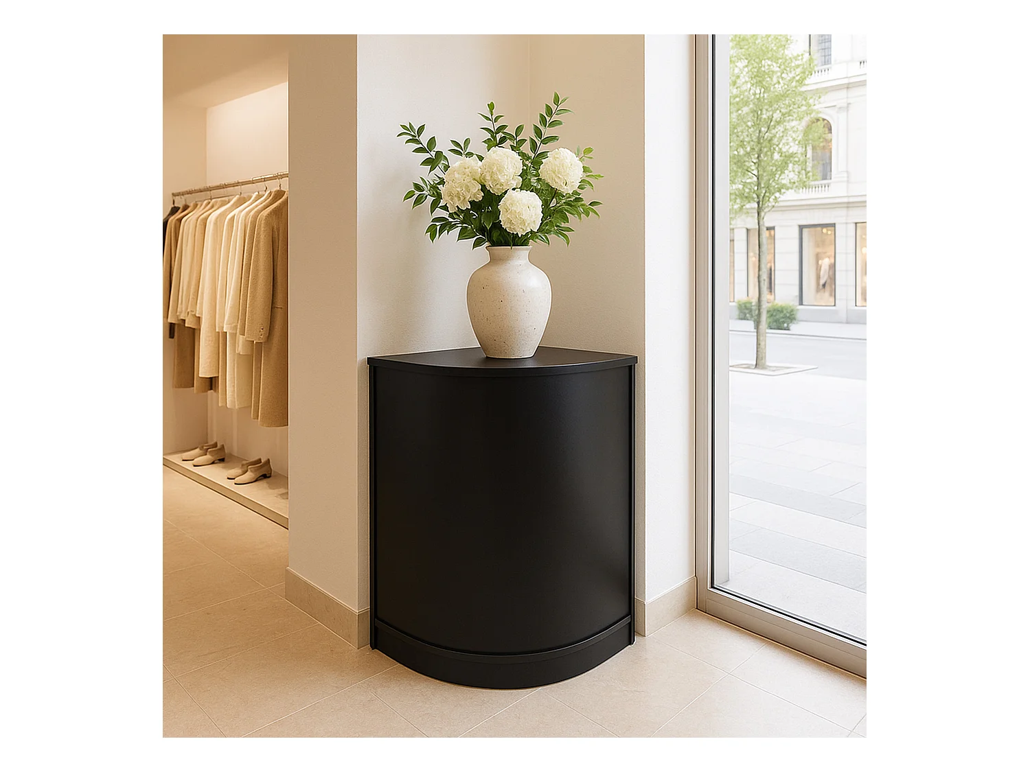 Lada narożna sklepowa CM60 - czarna