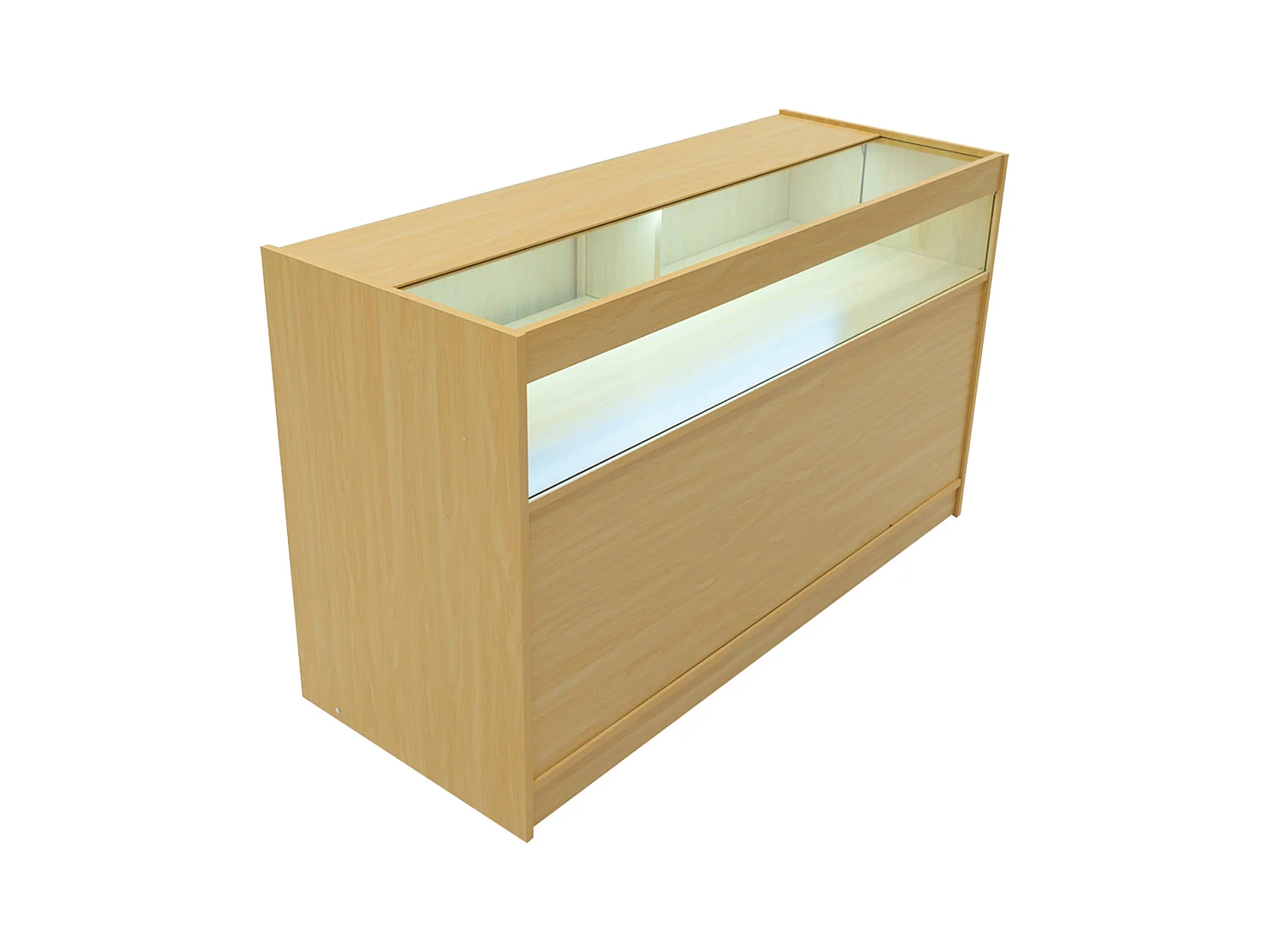 Mostrador Comercial con Luz LED B1500 150x60x90cm – Arce