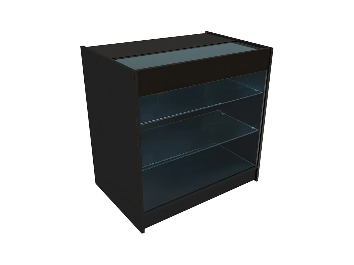 Comptoir de Vente en Noir LED Intégrés K900 Portes Coulissantes [2 Clés INCLUS]