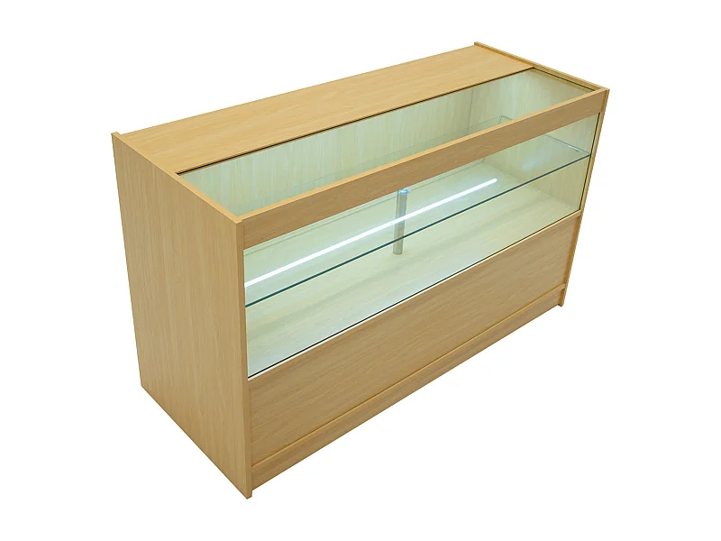 Comptoir de Vente Érable LED Intégrés C1500 Portes Coulissantes [2 Clés INCLUS]