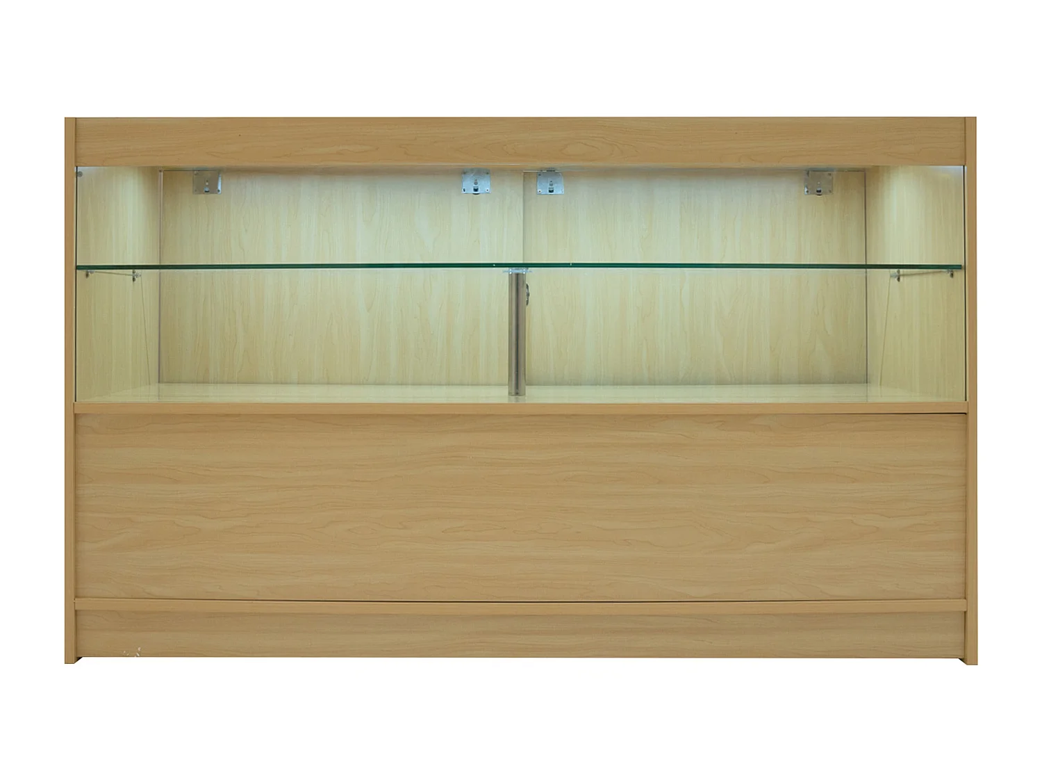 Comptoir de Vente Érable LED Intégrés C1500 Portes Coulissantes [2 Clés INCLUS]