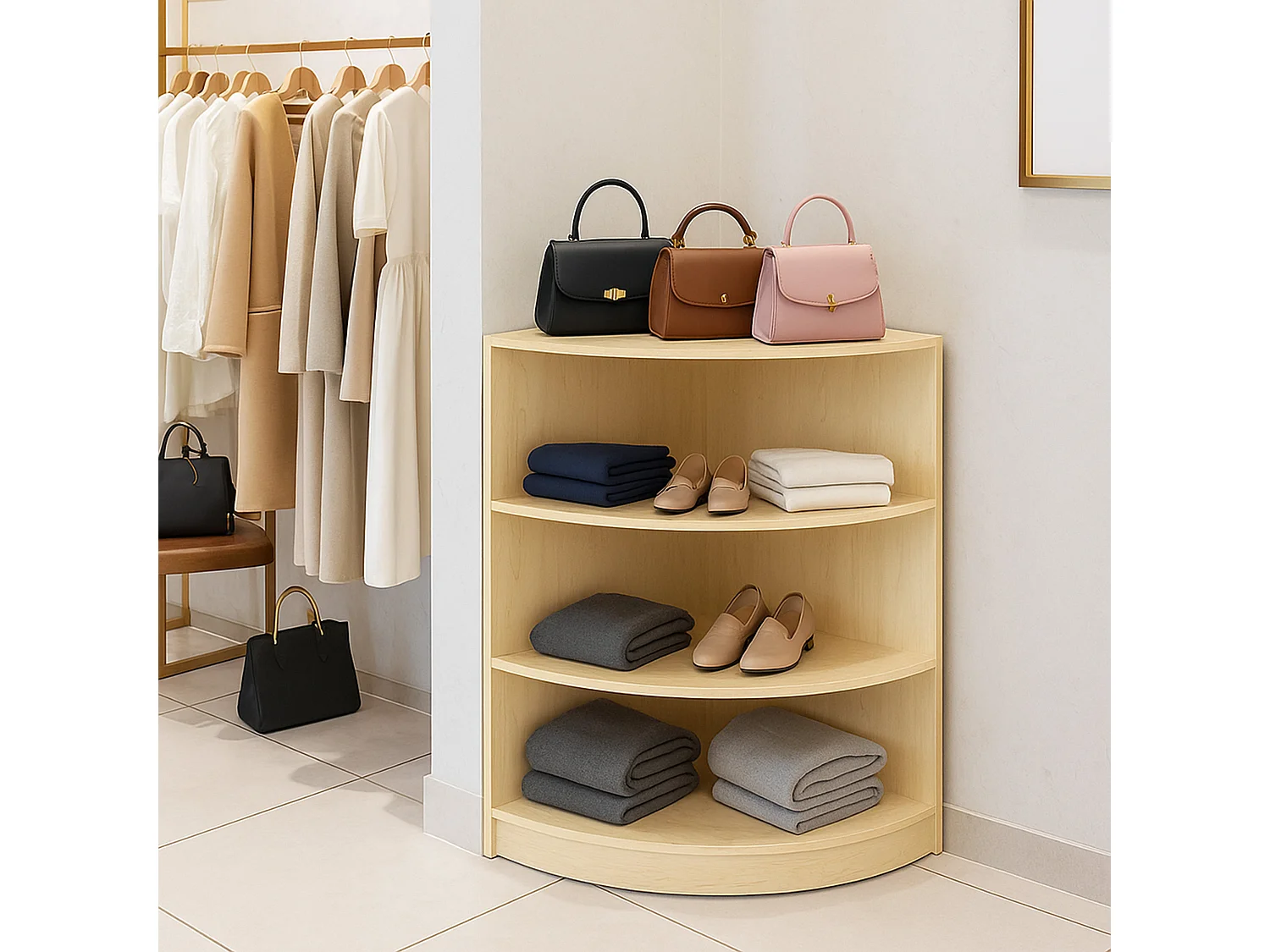 Retail Shop Corner Counter LM60 - Maple