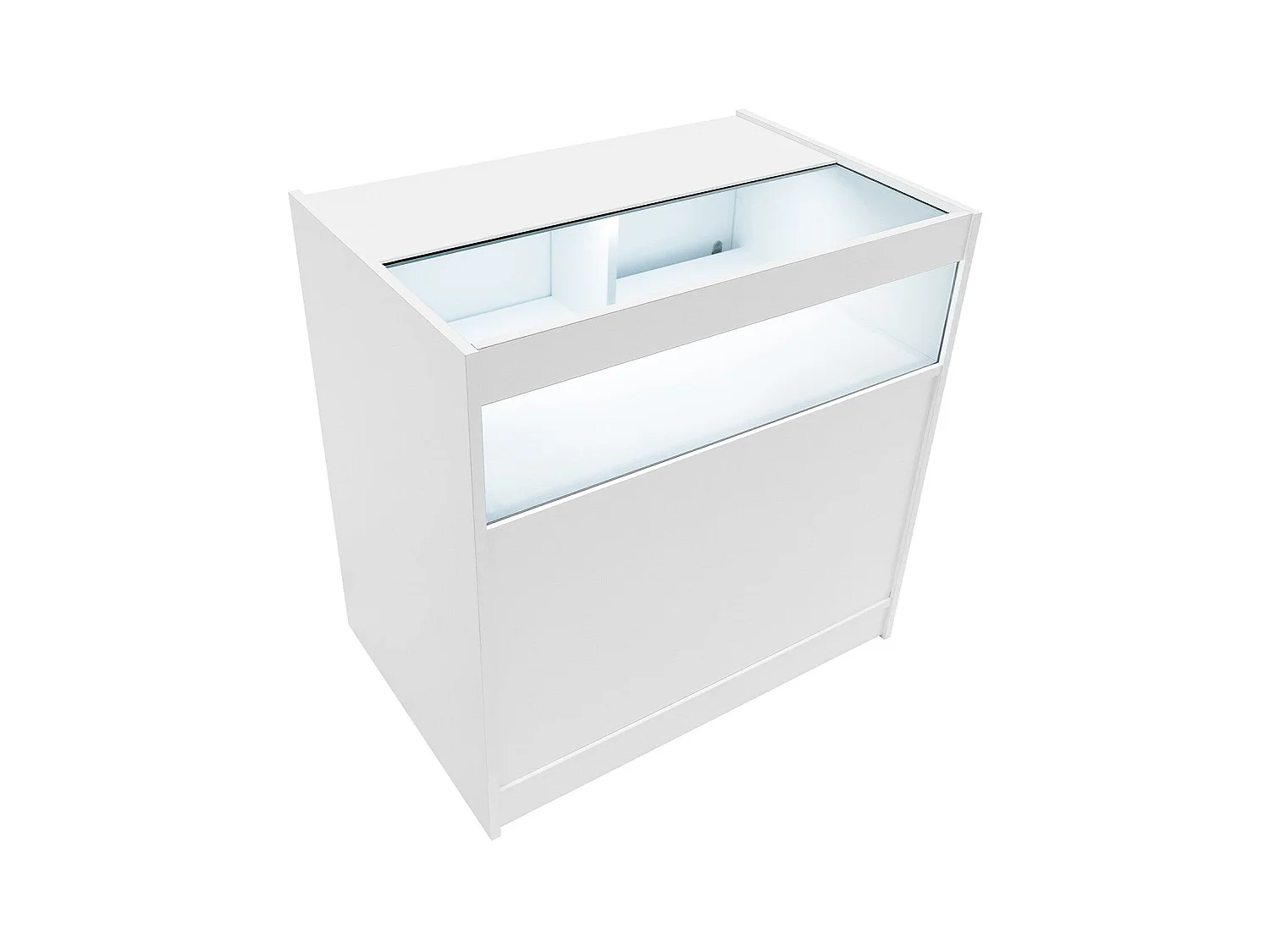 Comptoir de Vente Blanc LED Intégrés B900 Portes Coulissantes [2 Clés INCLUS]