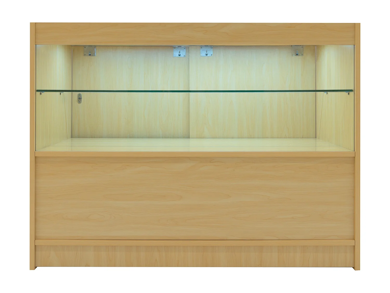 Comptoir de Vente Érable LED Intégrés C1200 Portes Coulissantes [2 Clés INCLUS]