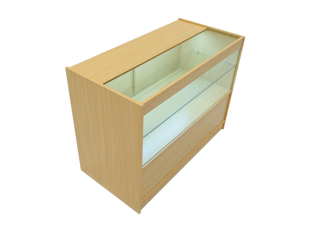Comptoir de Vente Érable LED Intégrés C1200 Portes Coulissantes [2 Clés INCLUS]