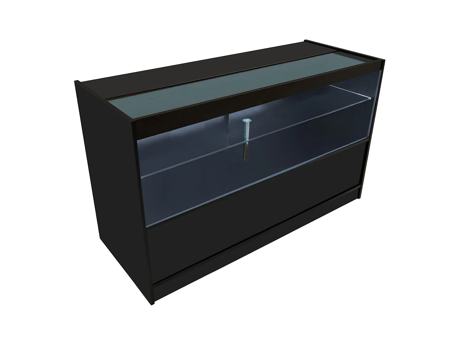 Comptoir de Vente Noir LED Intégrés C1500 Portes Coulissantes [2 Clés INCLUS]