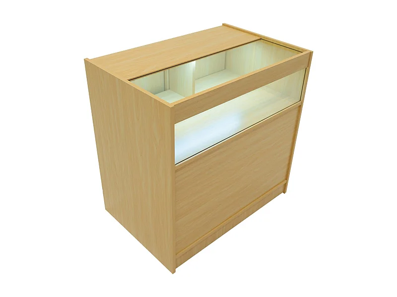 Comptoir de Vente Érable LED Intégrés B900 Portes Coulissantes [2 Clés INCLUS]