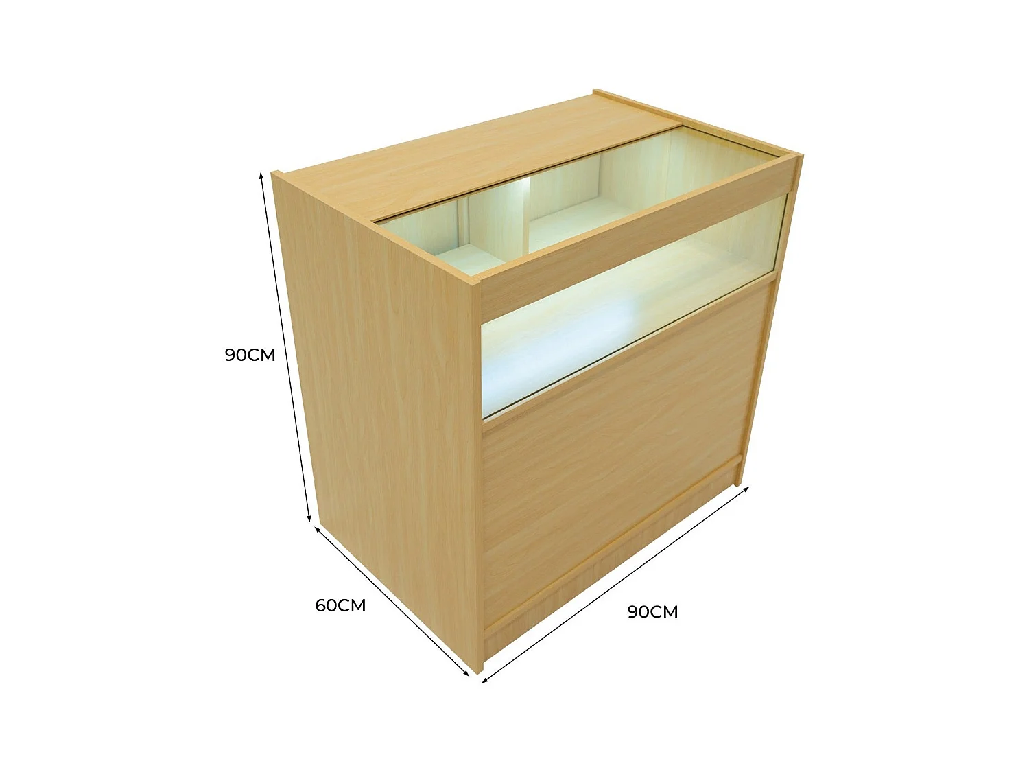 B900 LED-Ladentheke – Ahorn