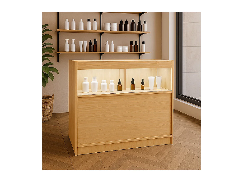 B900 LED-Ladentheke – Ahorn