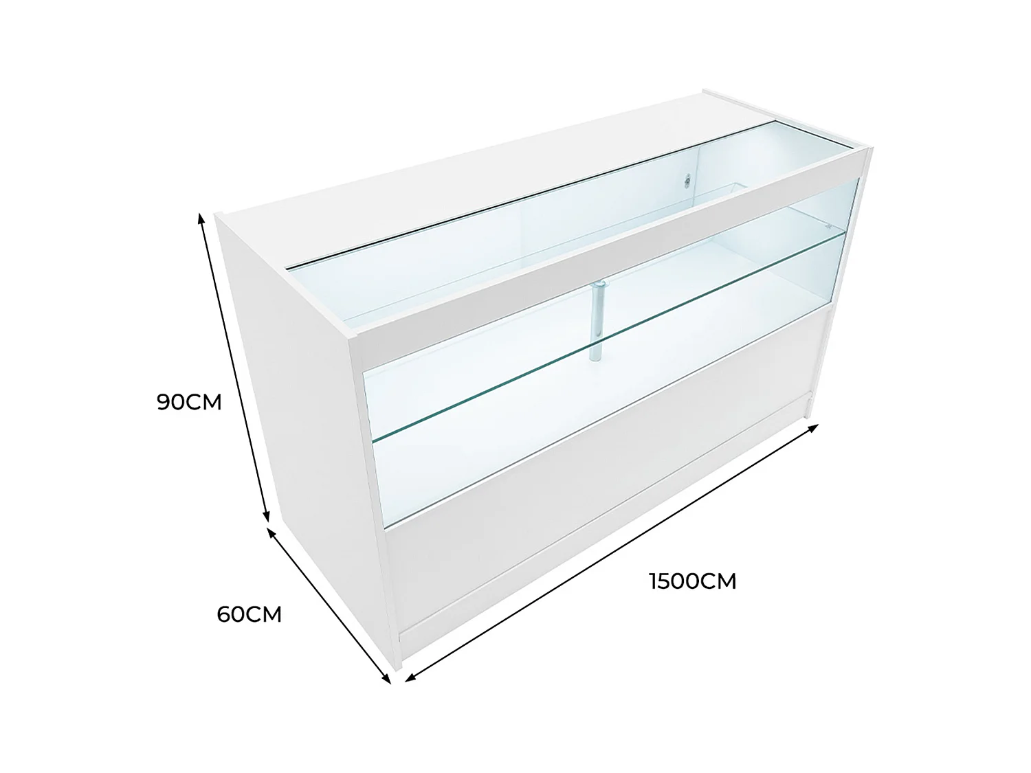 C1500 LED-Ladentheke – Weiß