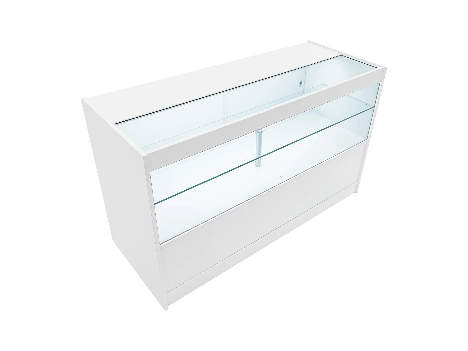 Comptoir de Vente Blanc LED Intégrés C1500 Portes Coulissantes [2 Clés INCLUS]
