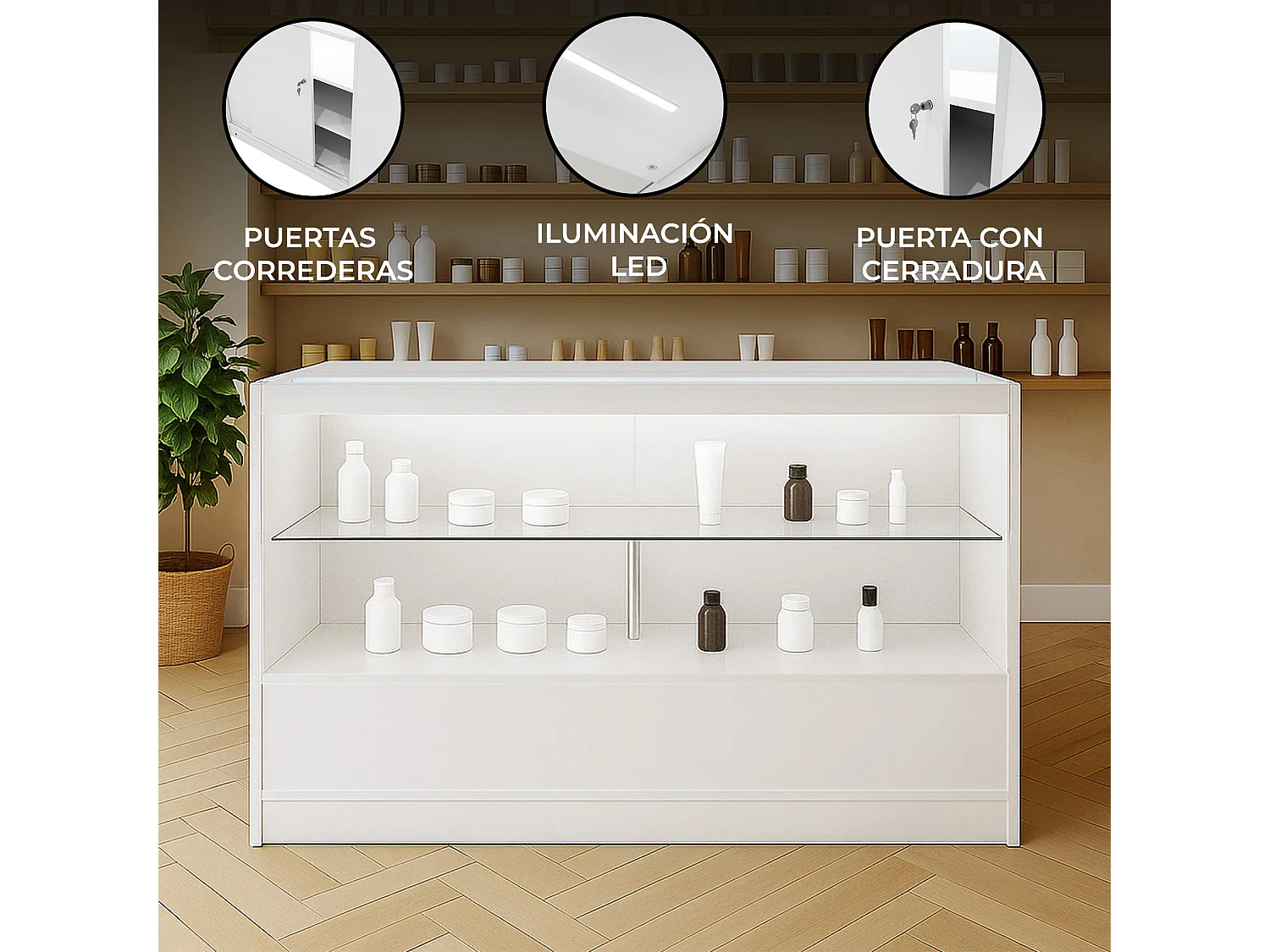 Lada sklepowa LED C1500 - biała