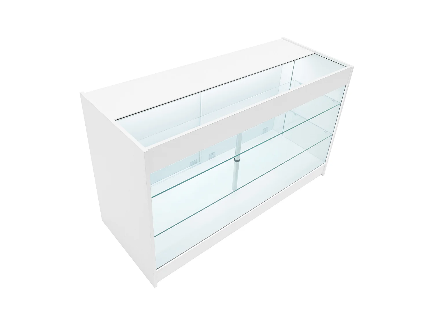 Comptoir de Vente Blanc LED Intégrés K1500 Portes Coulissantes [2 Clés INCLUS]