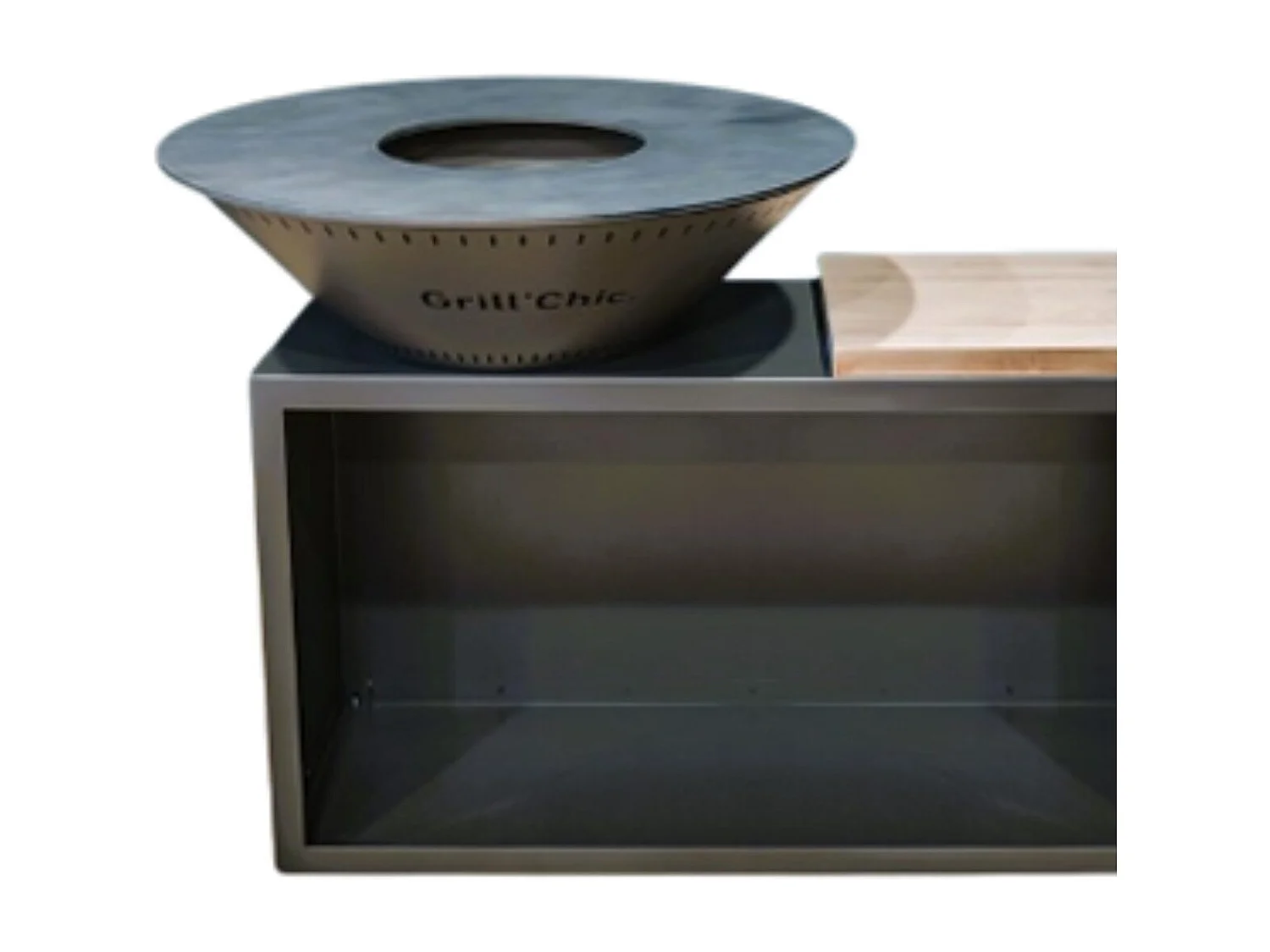 Pack Découverte Brasero TRADITIONNEL Double Cuve Acier Thermolaqué 103x90 cm - Gris Anthracite - Un design intemporel pour cuisiner au feu de bois en toute élégance