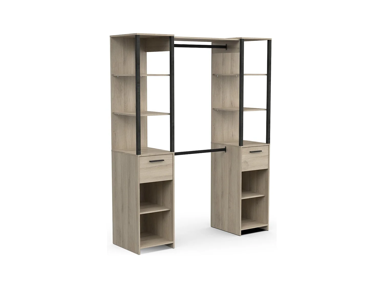 Zweisäuliges Möbel - GARY - Eiche und Schwarz - 159,8 x 49,5 x 200,3 cm - DEMEYERE