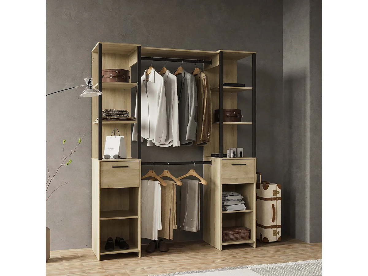 Kit dressing 2 colonnes, 1 tiroir et 3 rayons L37cm - GARY