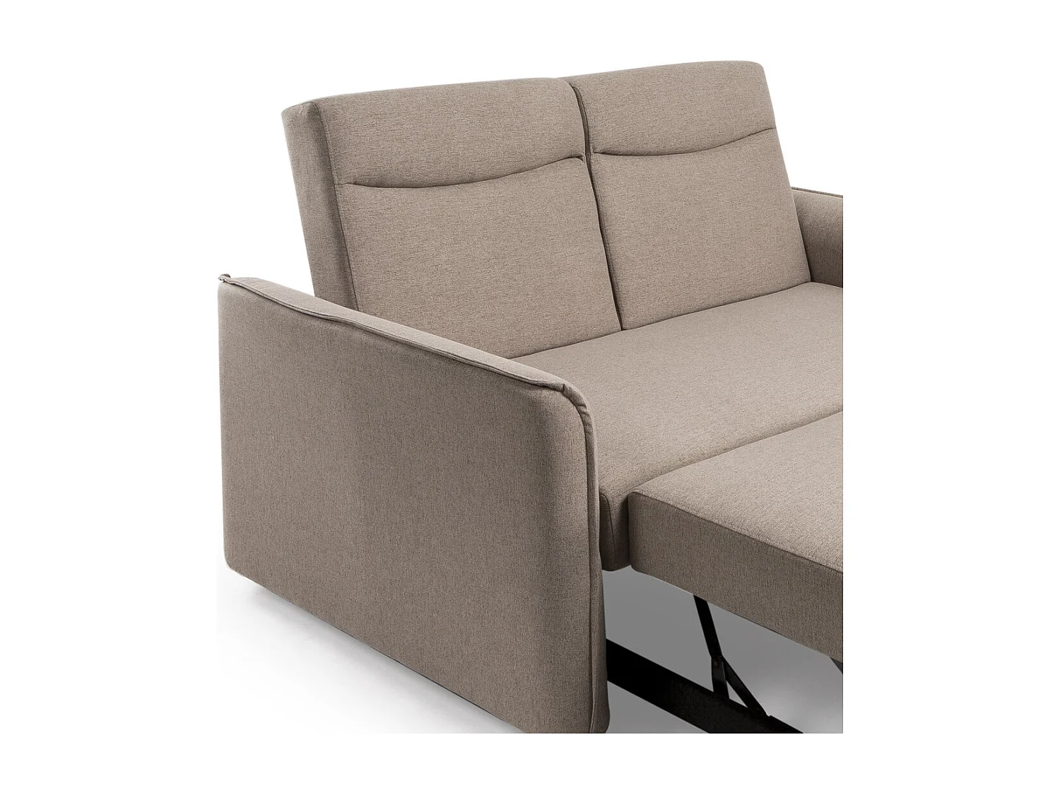 Sofá cama de 44-96x150x100-190 cm con mecanismo de apertura tipo delfín en marrón Ubud