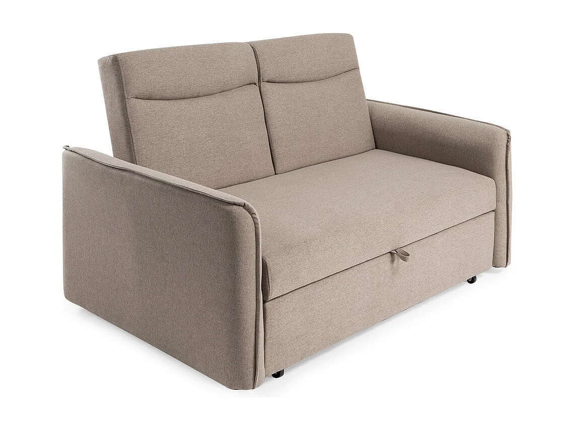 Sofá cama de 44-96x150x100-190 cm con mecanismo de apertura tipo delfín en marrón Ubud