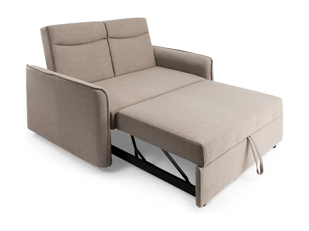 Sofá cama de 44-96x150x100-190 cm con mecanismo de apertura tipo delfín en marrón Ubud