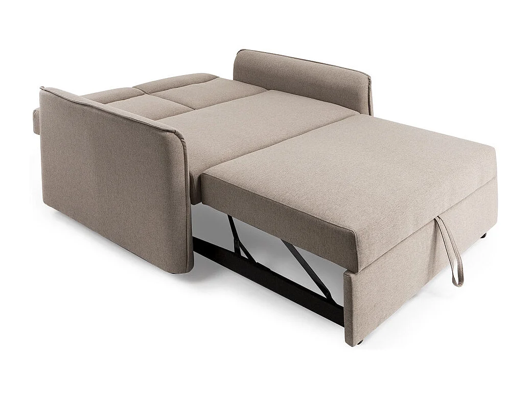 Sofá cama de 44-96x150x100-190 cm con mecanismo de apertura tipo delfín en marrón Ubud