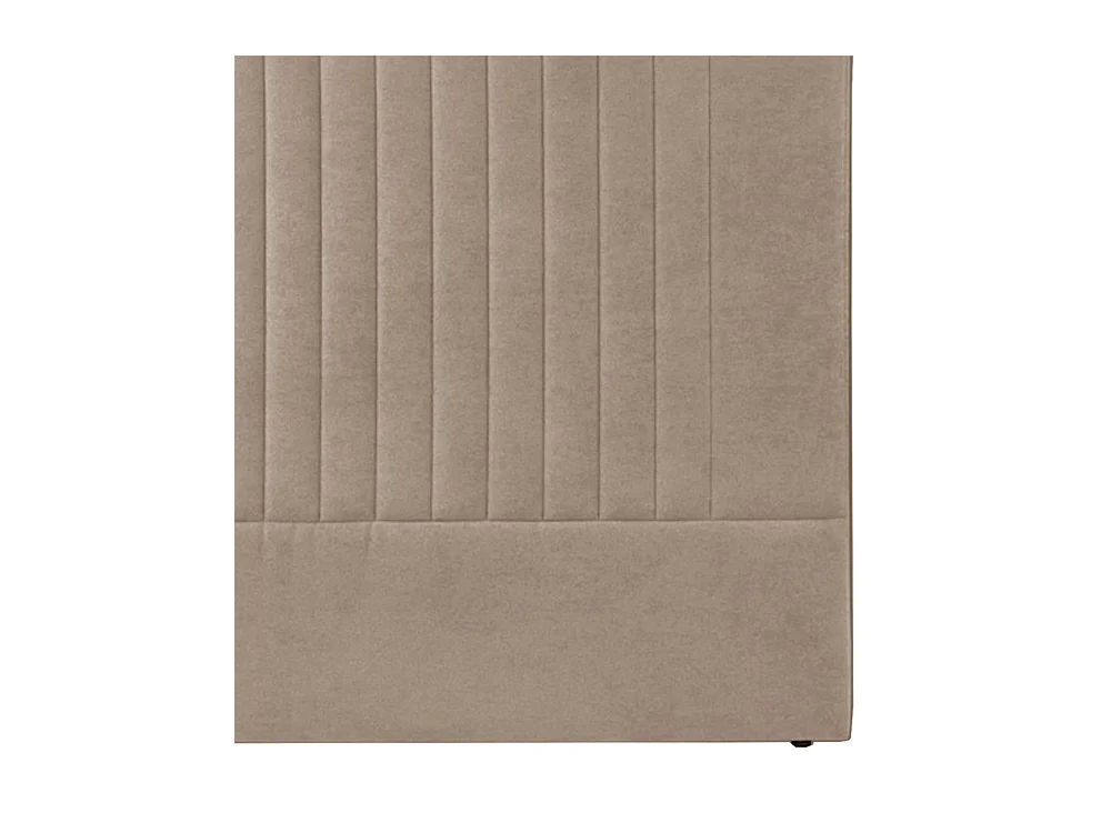 Cabecero de 120x160x6 cm tapizado en tela con diseño de rayas verticales en beige Artik