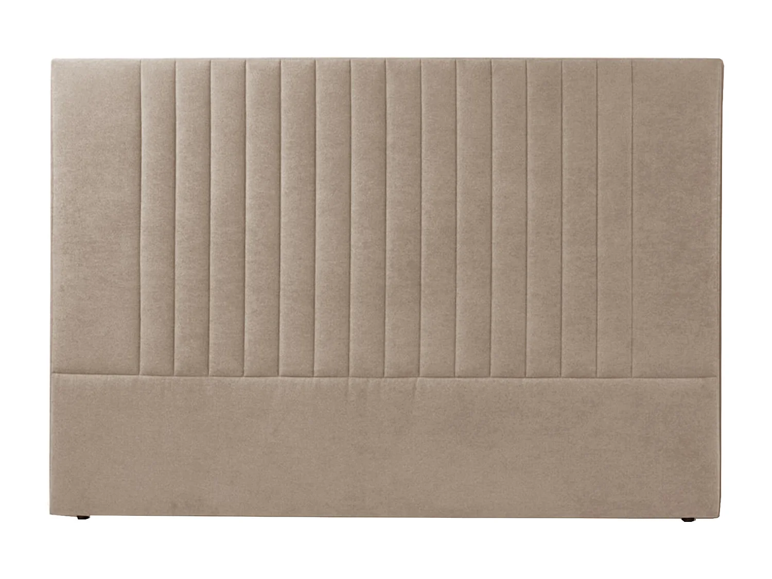 Cabecero de 120x160x6 cm tapizado en tela con diseño de rayas verticales en beige Artik