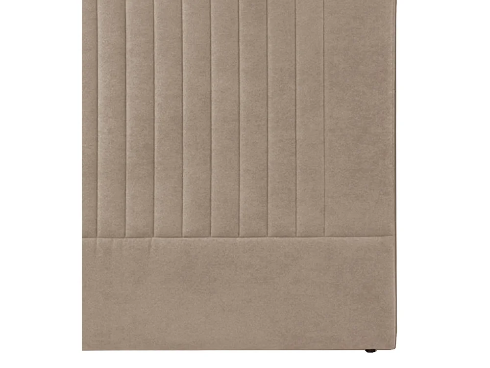 Cabecero de 120x160x6 cm tapizado en tela con diseño de rayas verticales en beige Artik