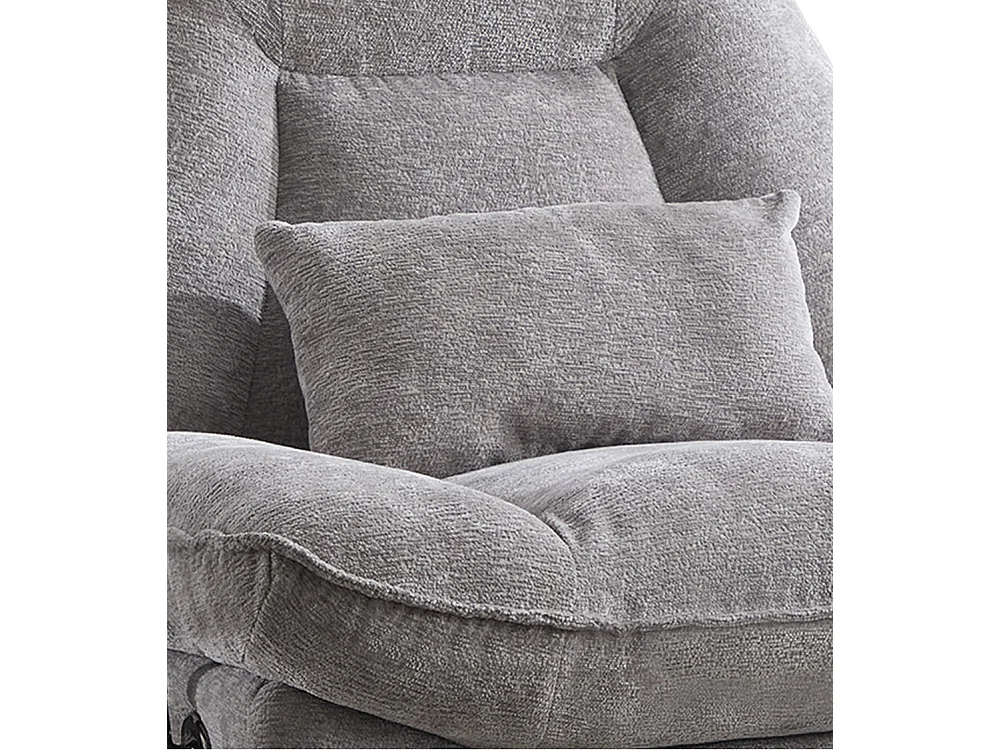 Sillón de 100x87x100 cm con cojín lumbar, función giratoria y brazo flexible en gris Ermi