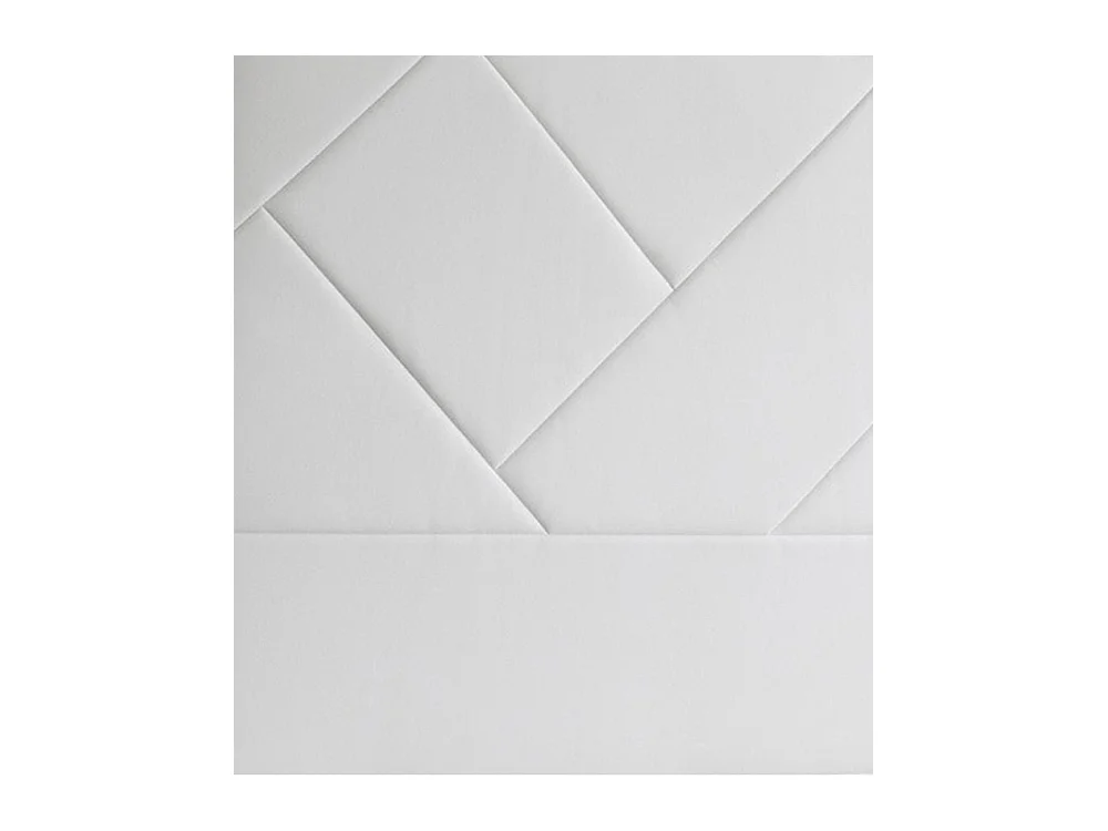 Cabecero de 120x160x6 cm tapizado en polipiel con diseño asimétrico en color blanco Eupa