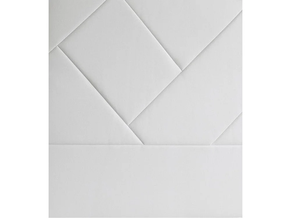 Cabecero de 120x160x6 cm tapizado en polipiel con diseño asimétrico en color blanco Eupa