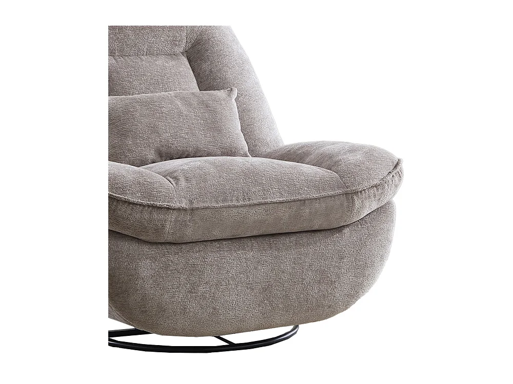 Sillón de 100x87x100 cm con cojín lumbar, función giratoria y brazo flexible en beige Ermi