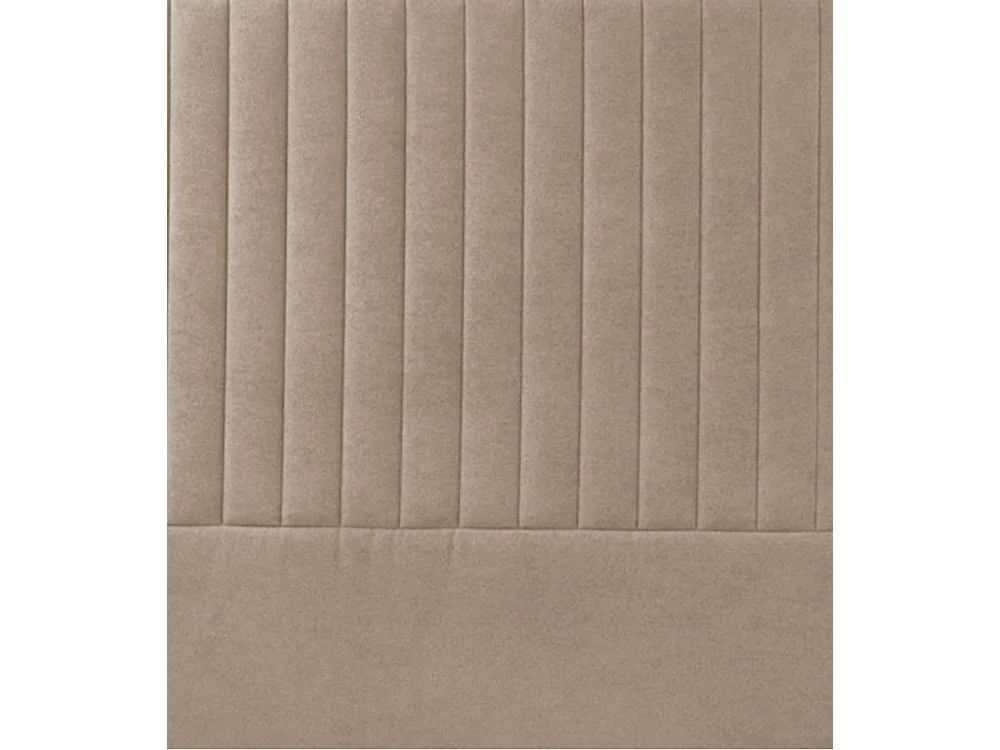 Cabecero de 120x150x6 cm tapizado en tela con diseño de rayas verticales en beige Artik