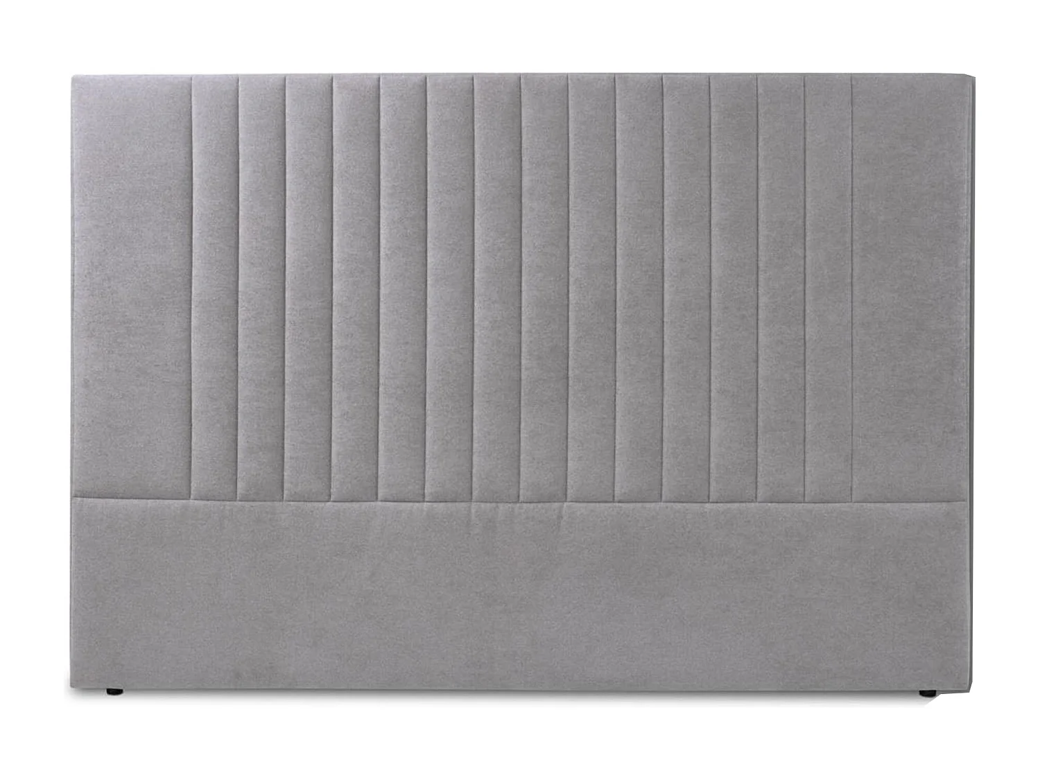 Cabecero de 120x150x6 cm tapizado en tela con diseño de rayas verticales en gris Artik