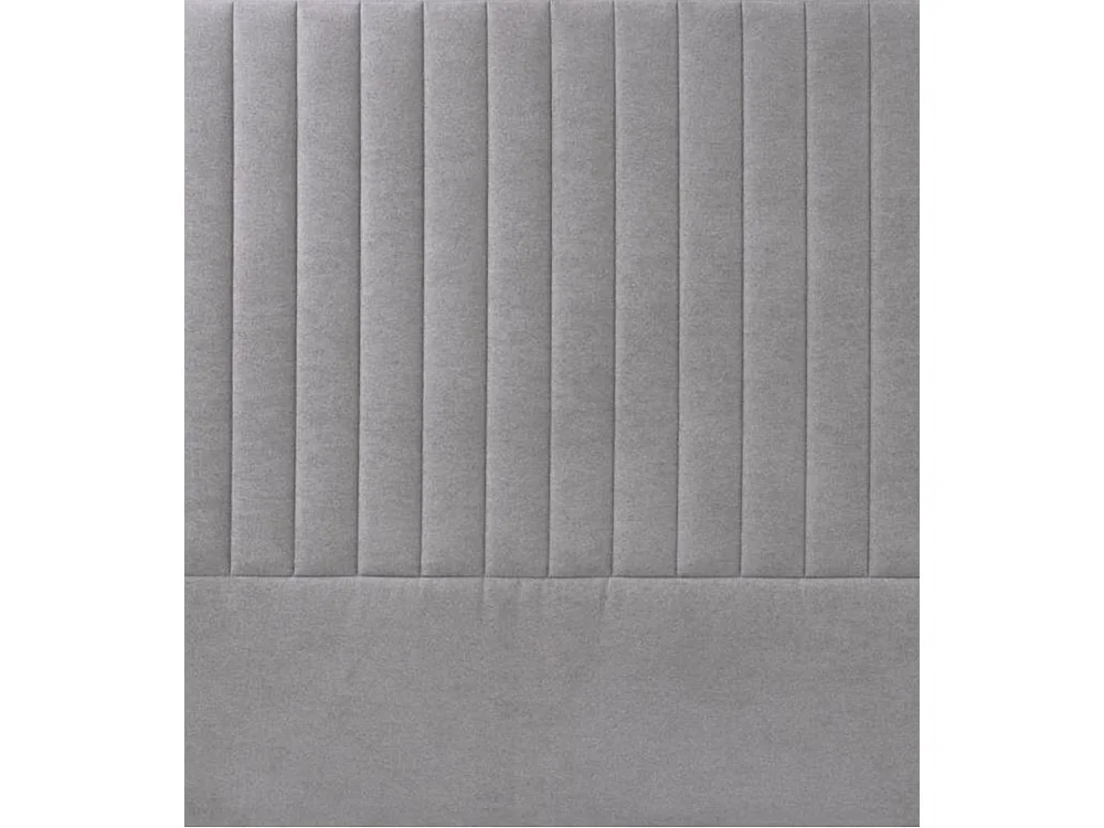 Cabecero de 120x150x6 cm tapizado en tela con diseño de rayas verticales en gris Artik