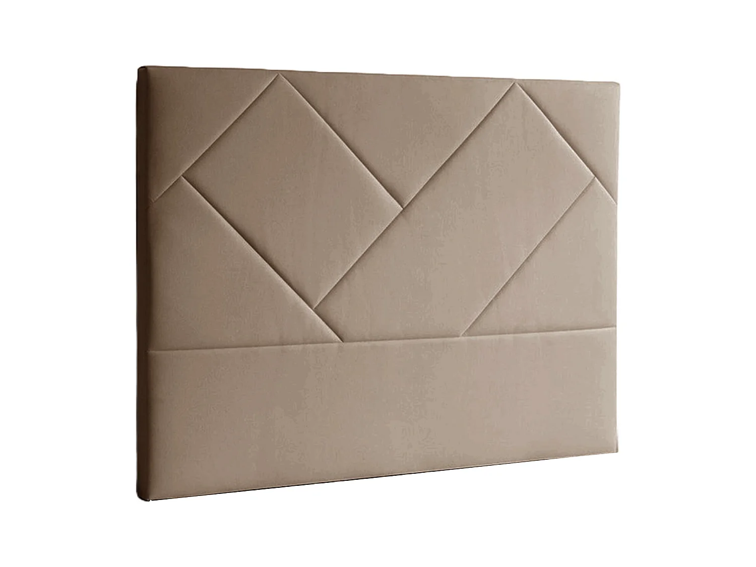 Cabecero de 120x160x6 cm tapizado en tela con diseño asimétrico en color beige Eupa