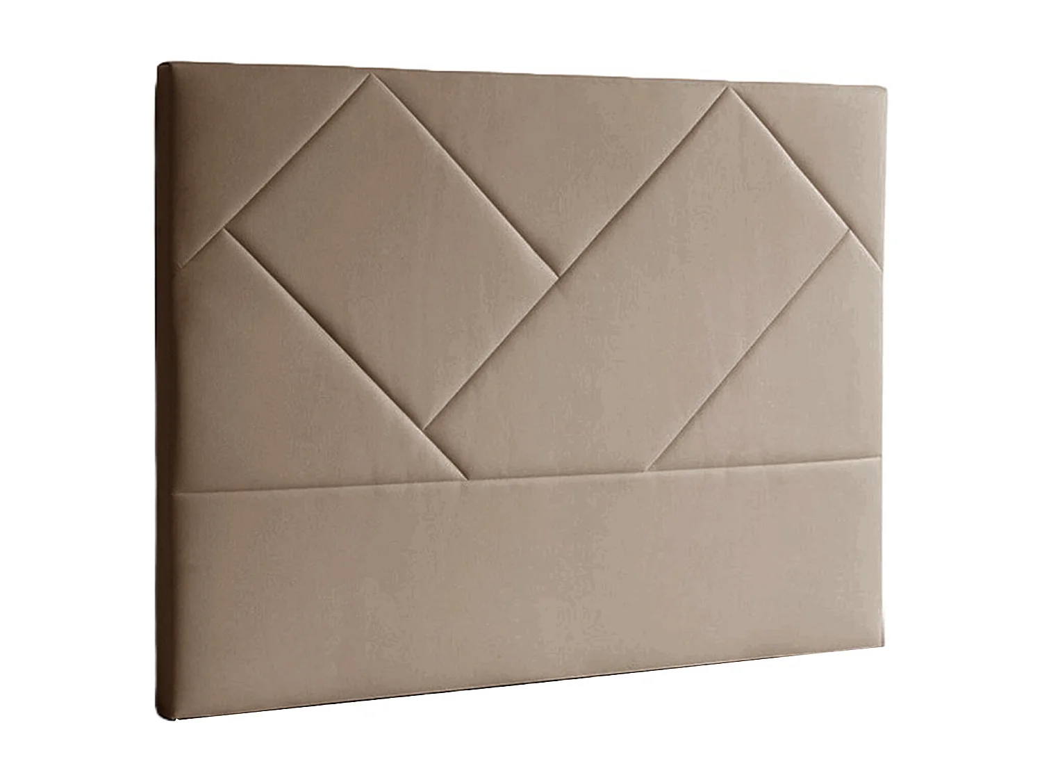 Cabecero de 120x160x6 cm tapizado en tela con diseño asimétrico en color beige Eupa